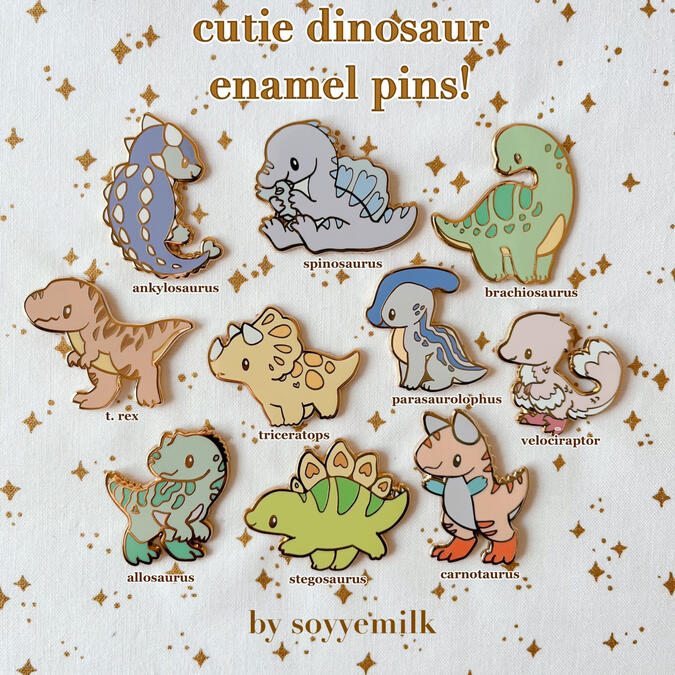 series of hard enamel pins